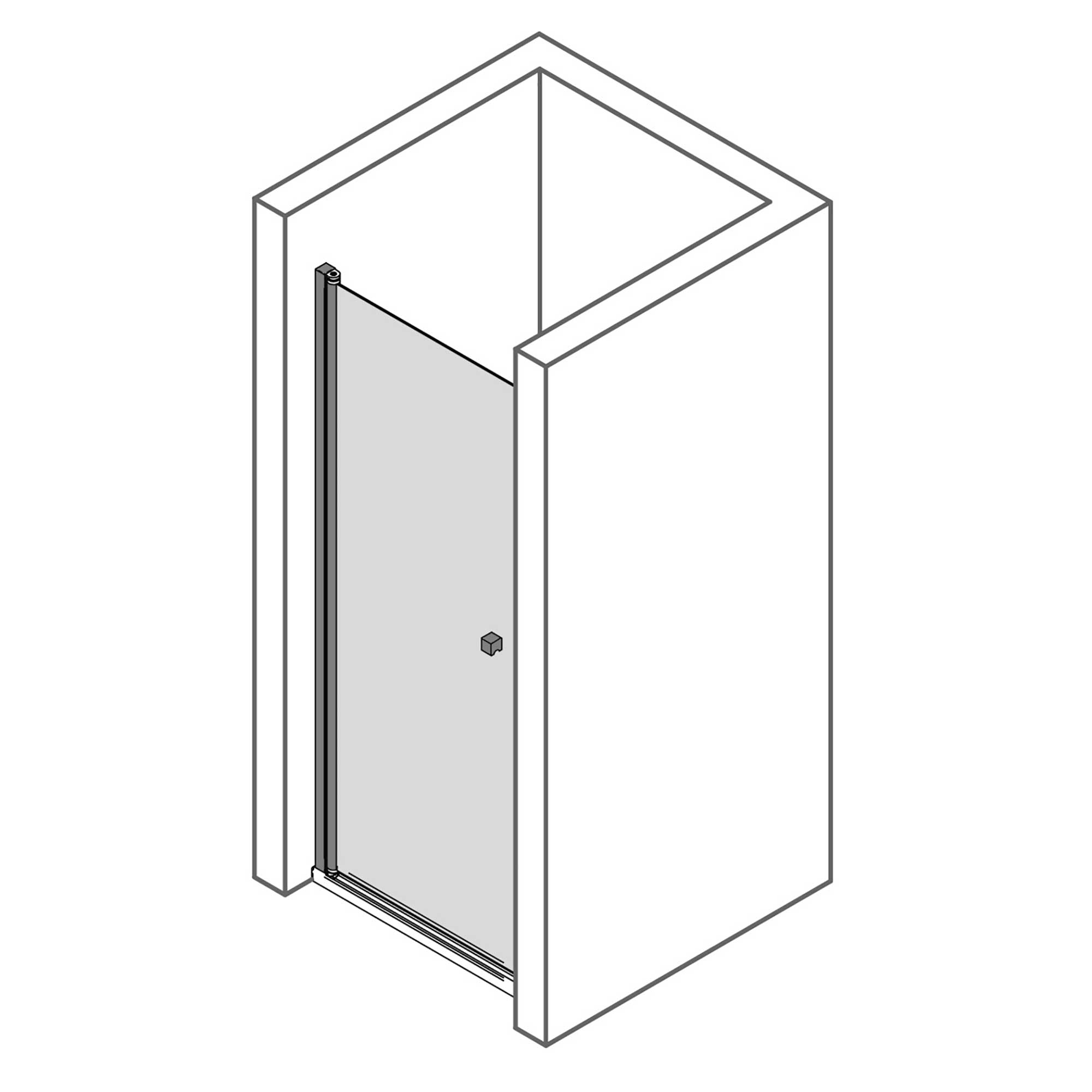 Drehtür für Nische Anschlag links