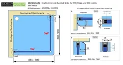 Einrückmaße und WAP-Profilmaße - Artikel 6015004 + 6112004