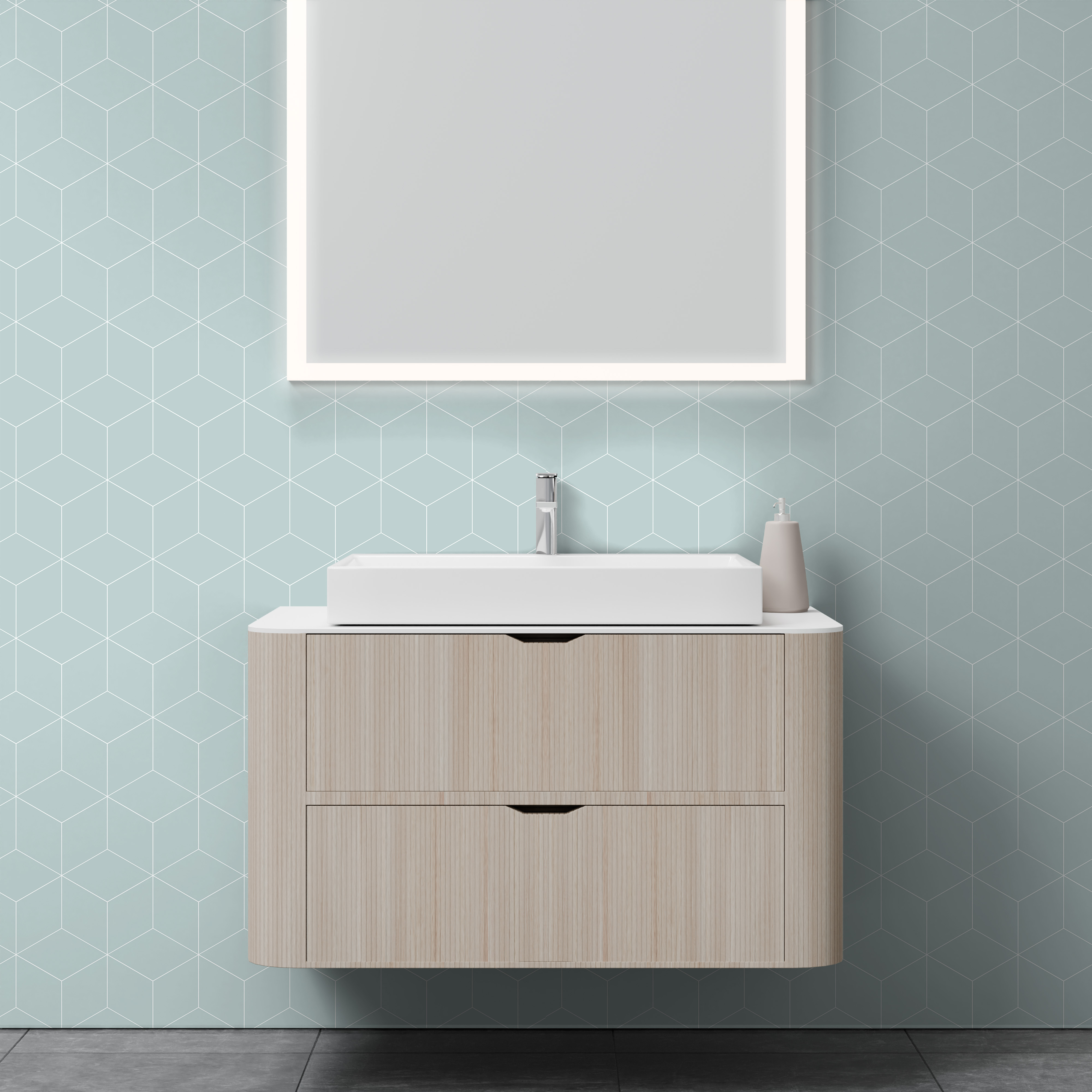 Dekor Paneel Seidenmatt Hexagon Mint