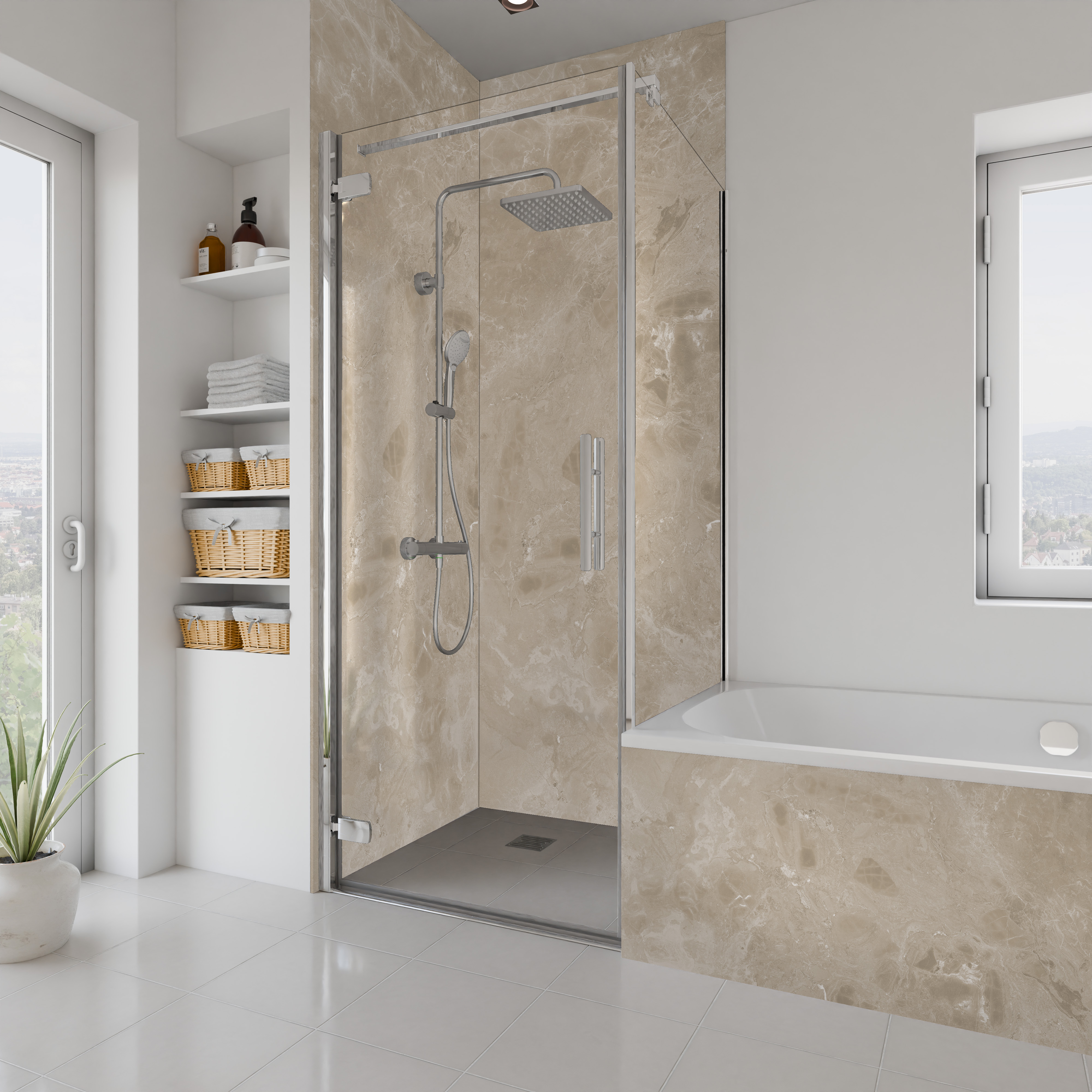 Dekor Paneele Seidenmatt Marmor Sicilia Beige Dusche+ BSW