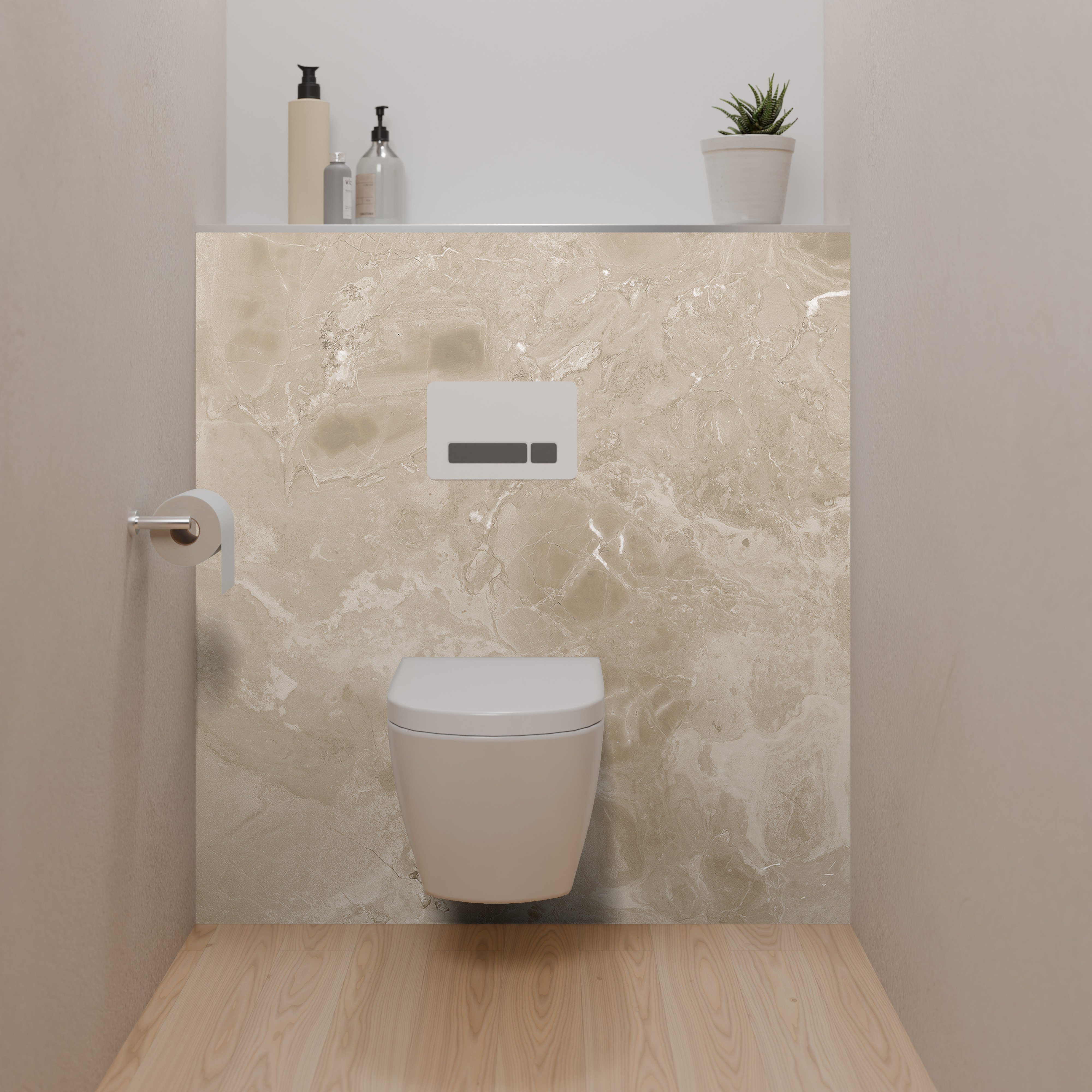 Dekor Paneele Seidenmatt Marmor Sicilia Beige Dusch-WC