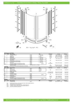 Runddusche mit Drehtür pendelbar 2-tlg. 11.11.2025