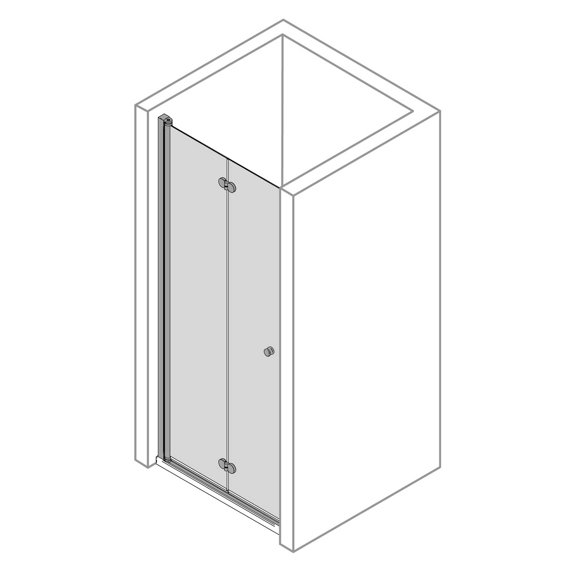 5203_Z Drehfalttür Nische, Anschlag links