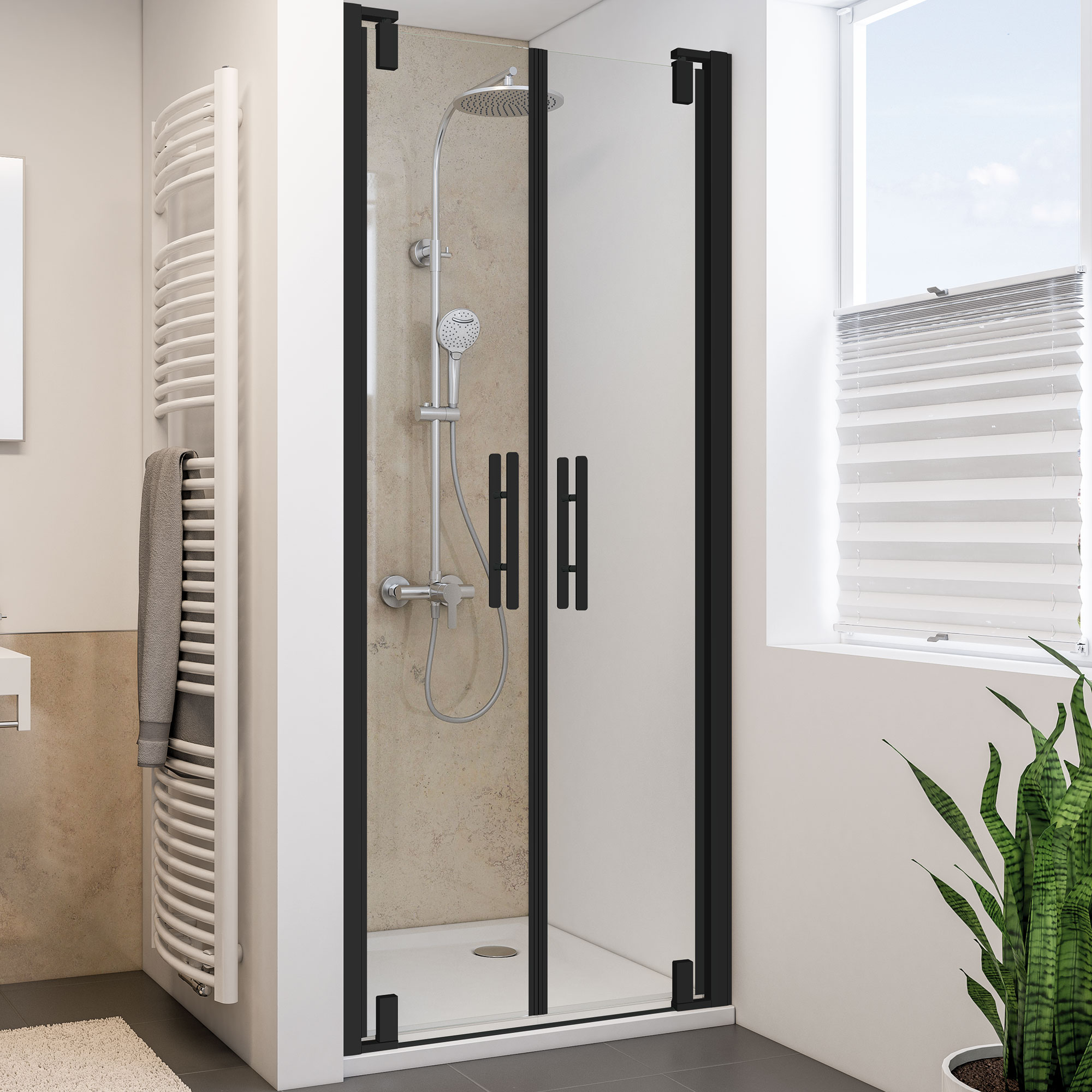 MK580 Pendeltür für Nische, schwarz