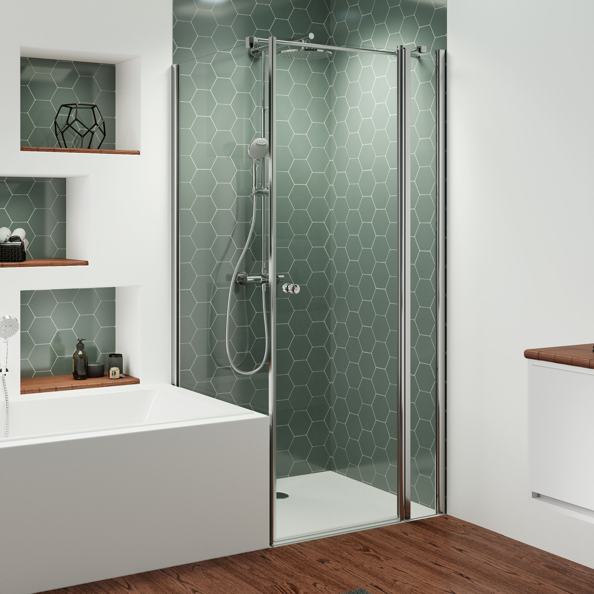 mk520-drehtuer-mit-festteil-und-badewannenseitenwand-neben-der-wanne_6068_6076 Badewannenseitenwand, rund, neben der Wanne links für Drehtür / +Festteil, Drehfalttür / +Festteil