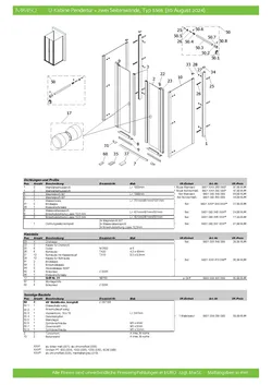 Pendeltür mit 2 Seitenwänden (U-Kabine) 23.10.2025