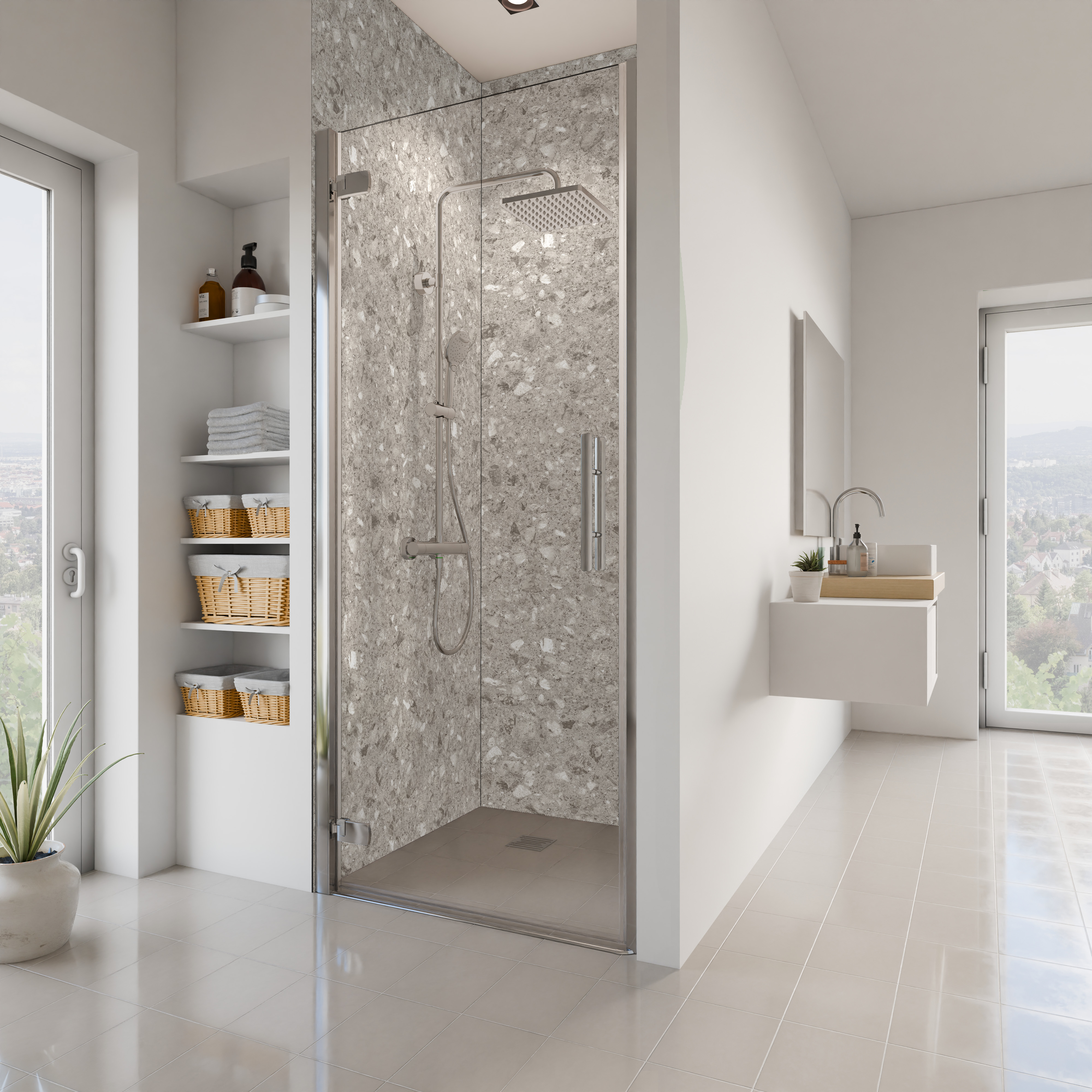 Dekor Paneel Seidenmatt Terrazzo Beige