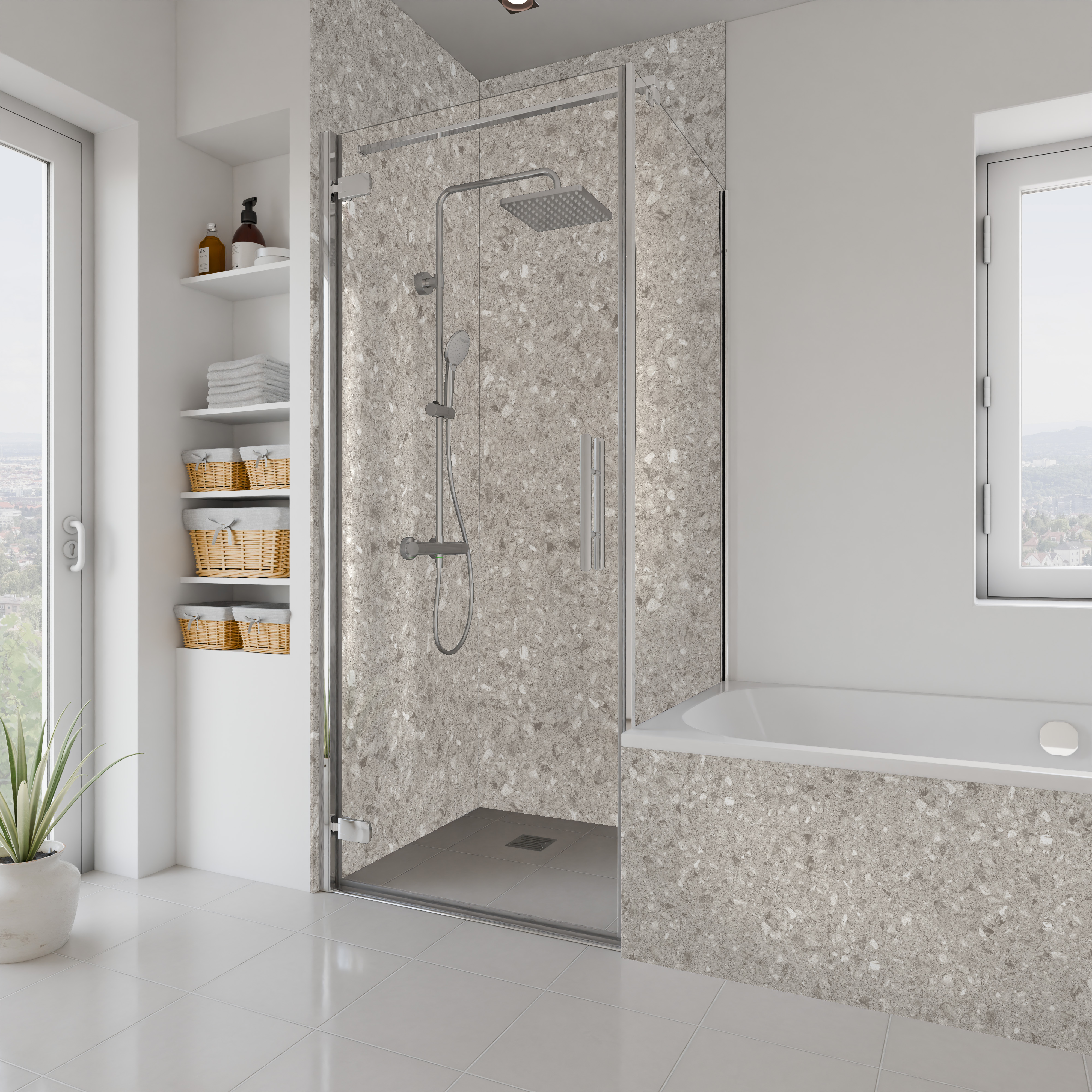 Dekor Paneel Seidenmatt Terrazzo Beige