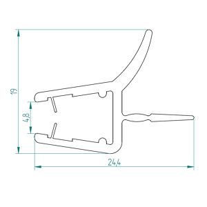 Wasserabweisdichtung, gerade, waagerecht, 1000 mm
