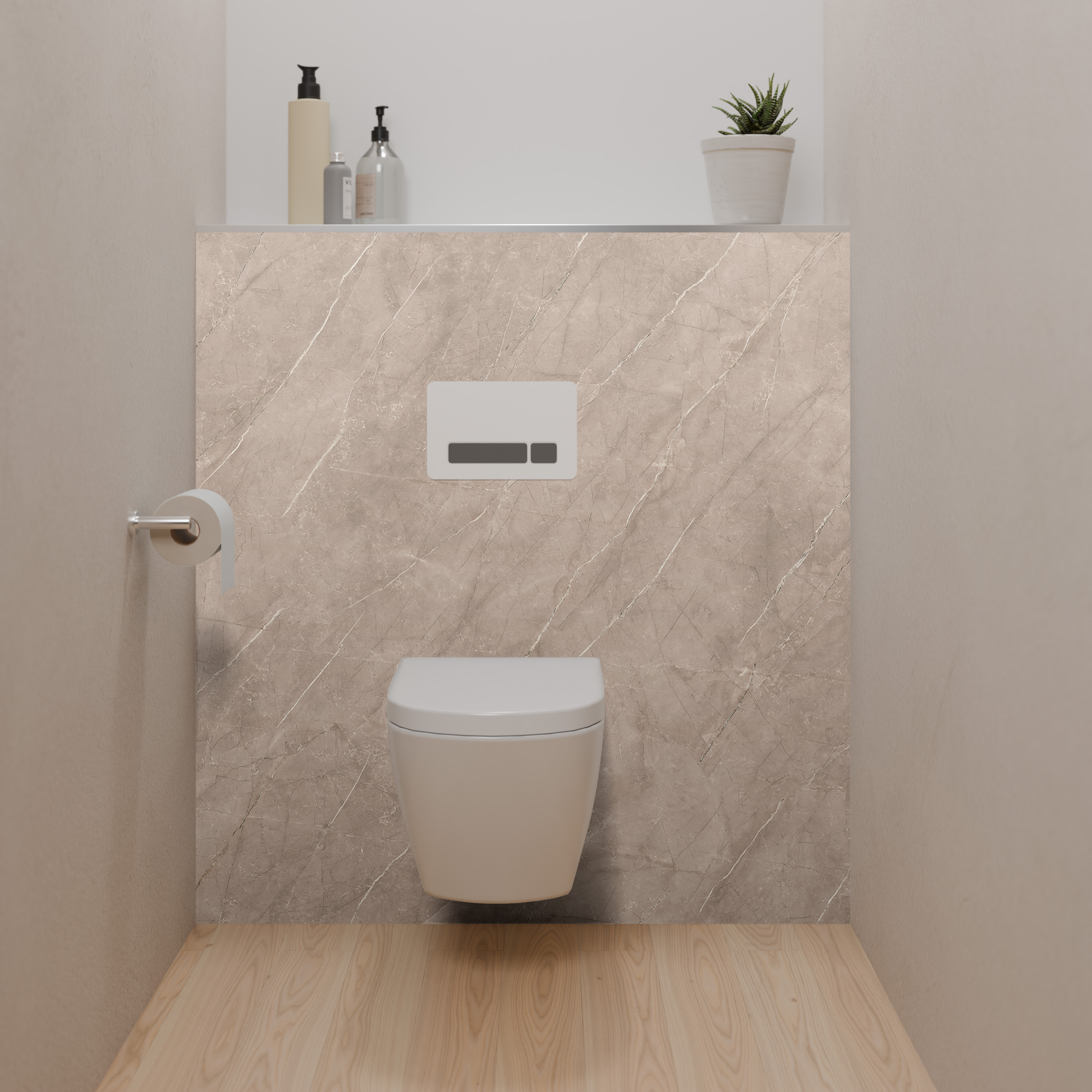 Dekor Paneele Seidenmatt Stein Greige Dusch-WC