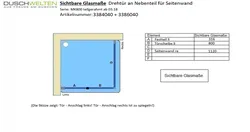 Sichtbare Glasmaße - Artikel 5411040 und 5413040