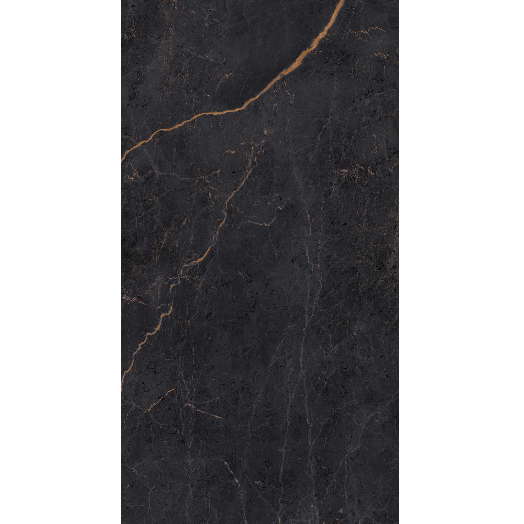 Duschrückwand Dekor Seidenmatt Marmor Schwarz-Kupfer