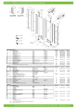 Pendeltür 3-tlg. für Seitenwand 15.10.2025