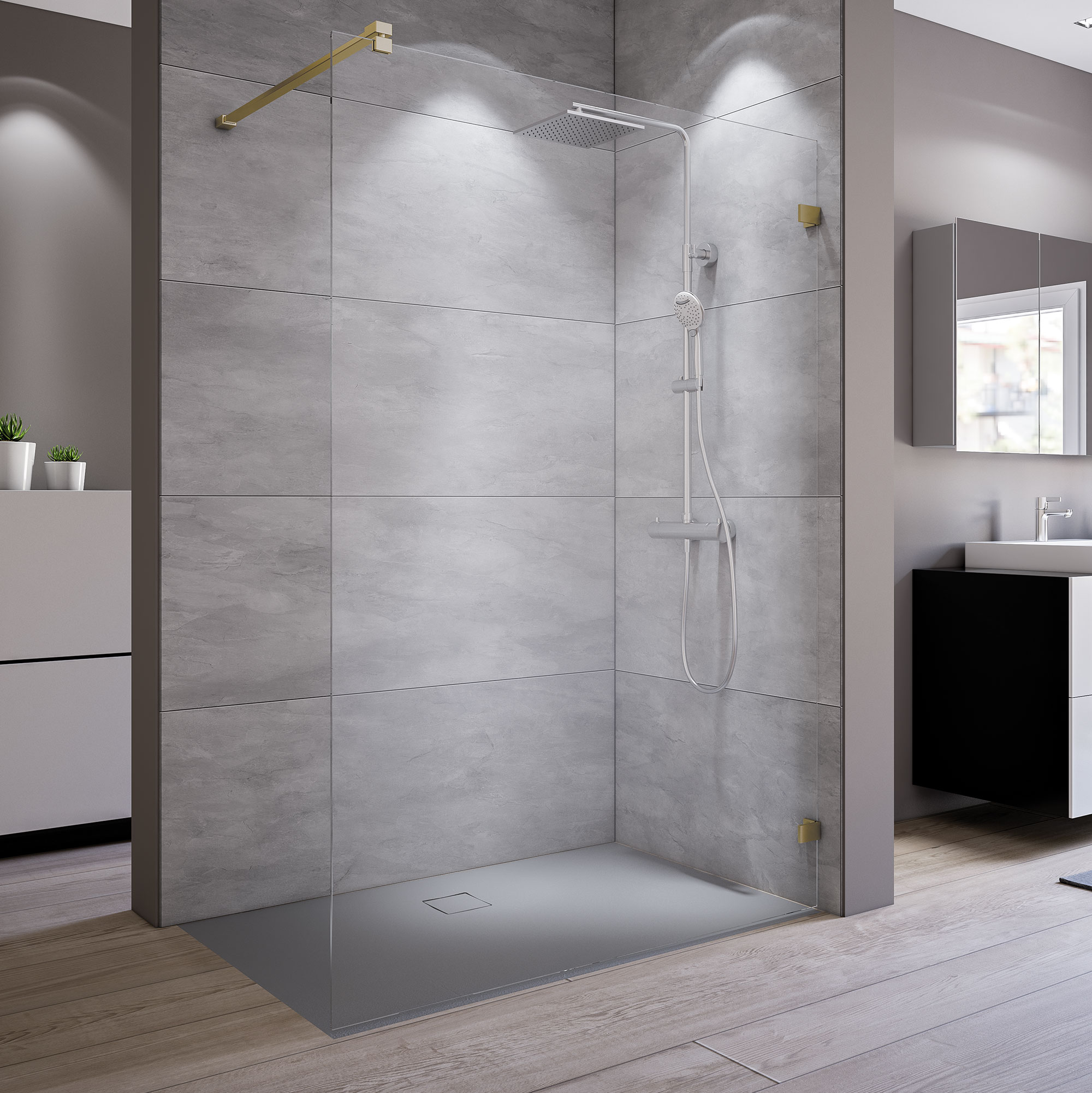 mk930-walk-in-duschwand-rahmenlos_5628_Gold MK930 Walk-In, Duschwand alleinstehend, rahmenlos, beidseitig montierbar