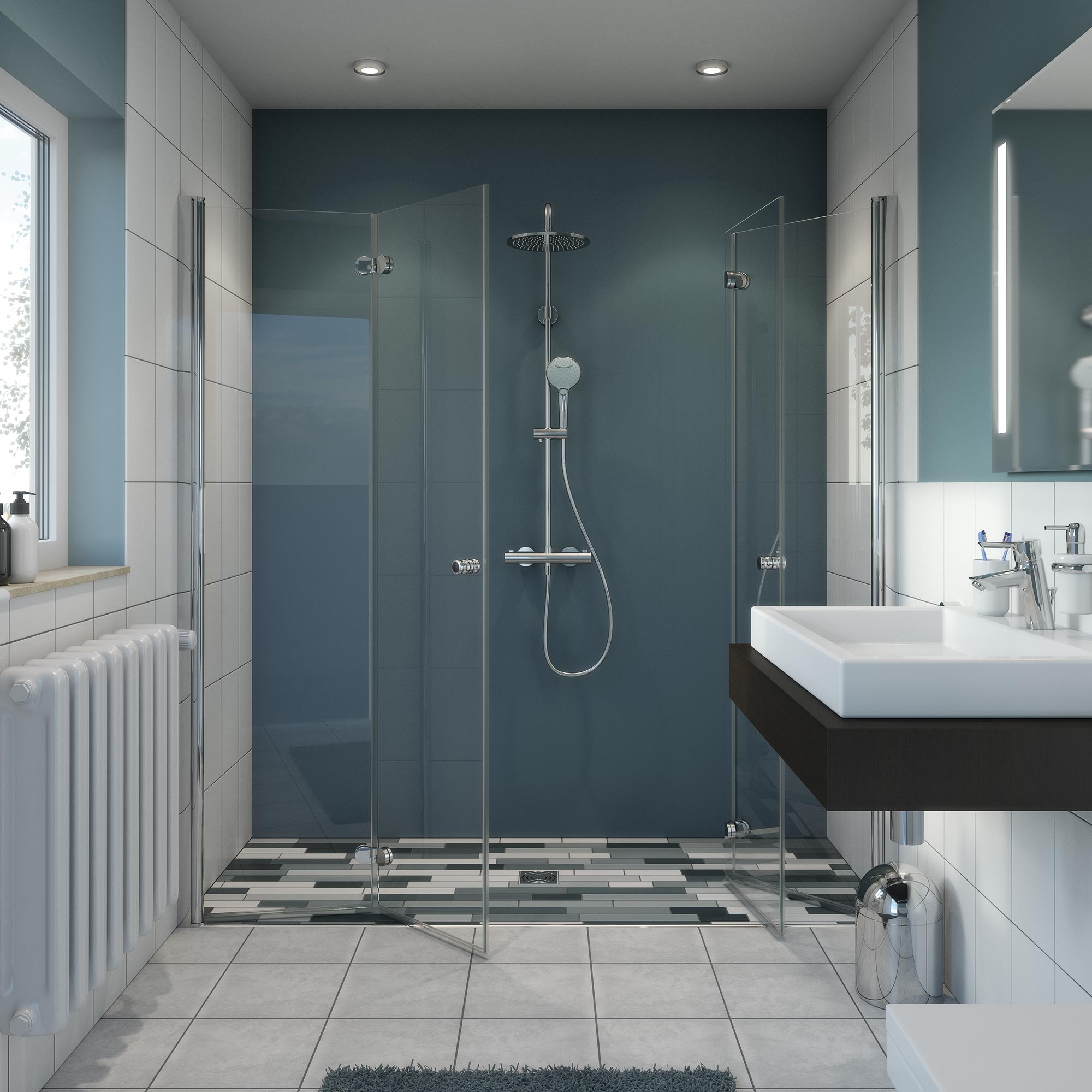 Duschrückwand: Anthrazit in MK500