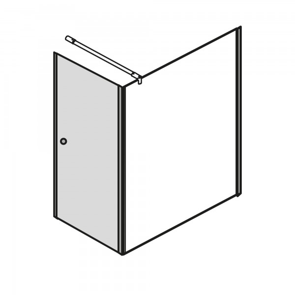 Halbe Pendeltür zum Nachrüsten für Walk-In, Anschlag rechts